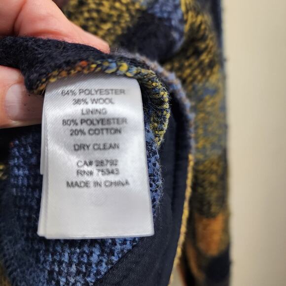 House of Harlow 1960 wool blend plaid cropped button front shacket woman's sz XS - Picture 5 of 8